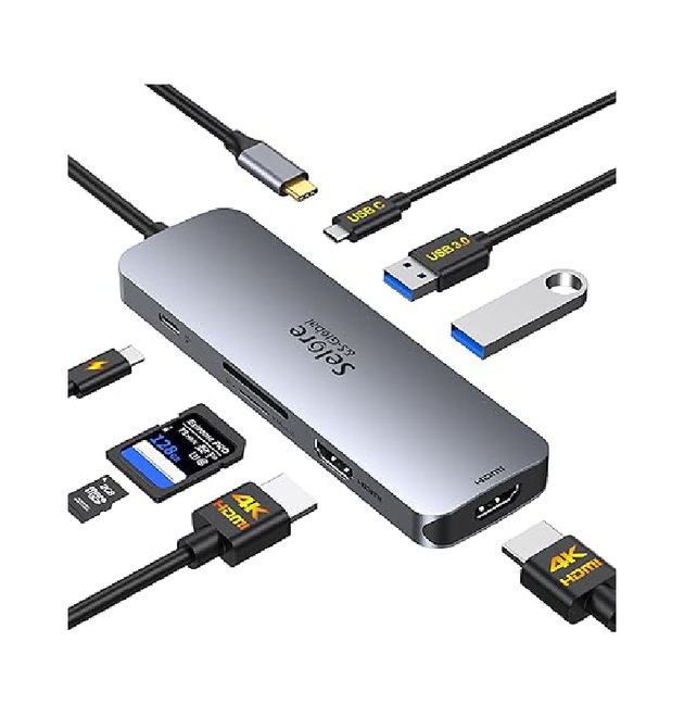 USB C Docking Station Dual HDMI Monitor, USB C to Dual HDMI Adapter with 2HDMI Ports