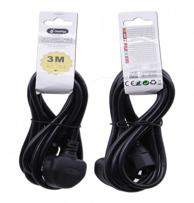 B6184 UK Charge Cable for Computers, 3M, Black