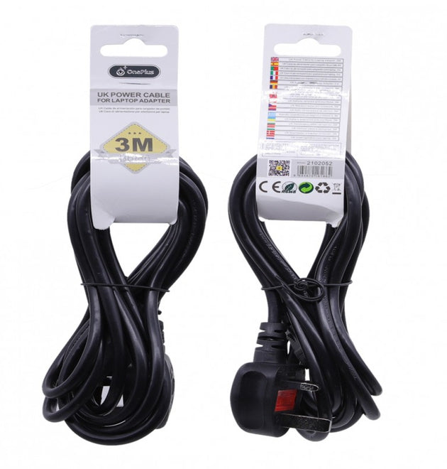 B6186 UK Charge Cable for Laptop, 3M, Black