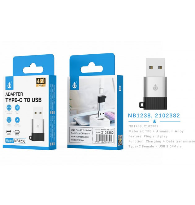 NB1238 Adapter Type C to USB2.0, Black