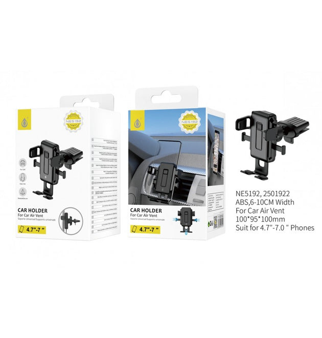 NE5192 Suporte for Mobiles 4.7-7.0, for Car AC, 360? Rotate, Black