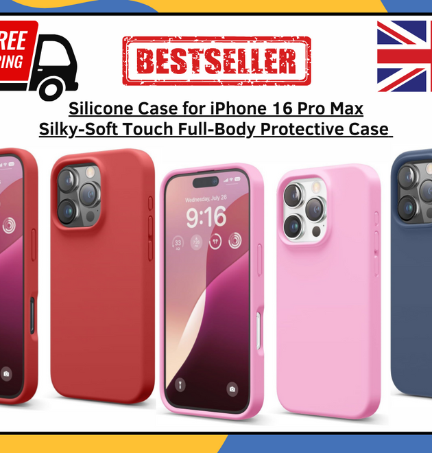 iPhone 16 Pro Max Liquid Silicone Case Shockproof Matte TPU Back Phone Cover UK