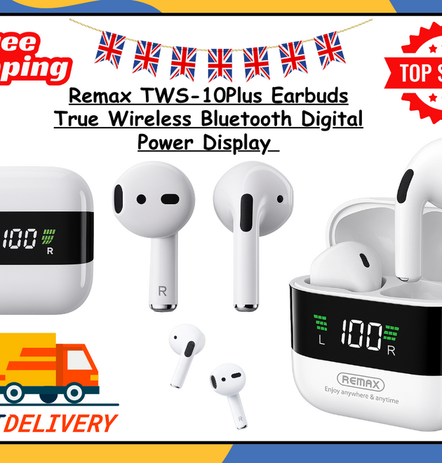 Remax TWS-10Plus True Wireless Bluetooth Earbuds with Mic & Power Display Mic UK