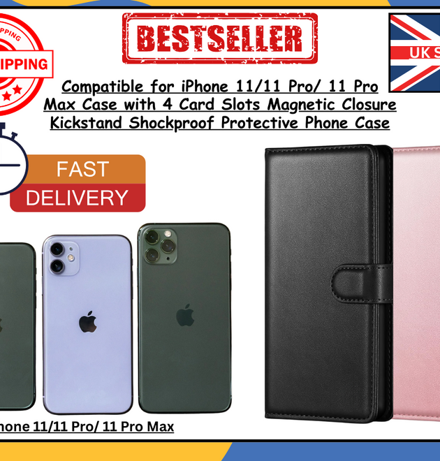 Case For Apple iPhone 11/11 Pro/Pro Max Wallet Leather Flip Phone Cover- UK
