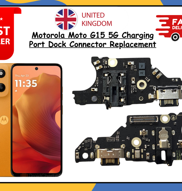 New Motorola Moto G15 Charging Port Dock Connector Flex Cable Mic Replacement UK