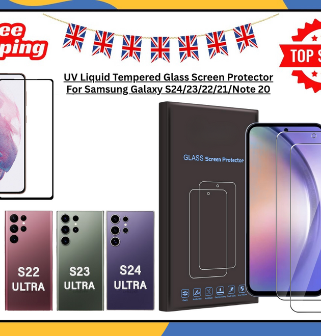 UV Liquid Tempered Glass Screen Protector Samsung Galaxy S20,S22,S23,S24 Note UK