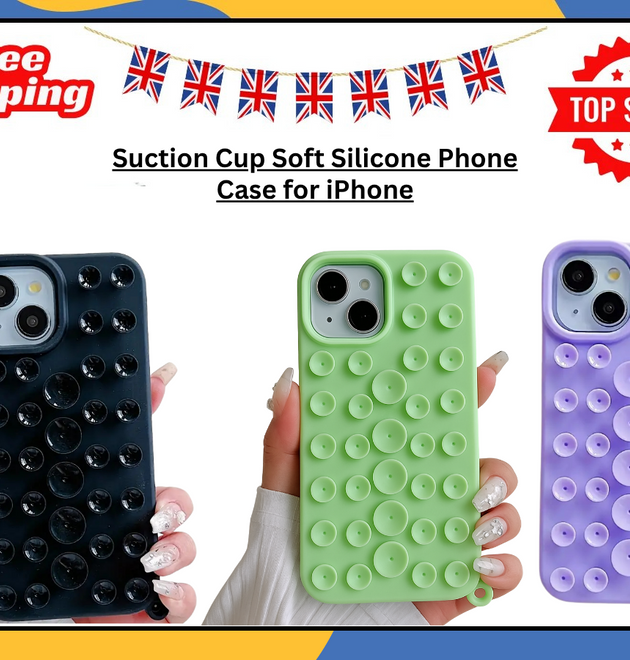 Suction Cup Silicone Grip Phone Case For iPhone 11 12 13 Plus 15 16E Pro Max UK