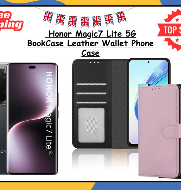 Honor Magic7 Lite Wallet Case PU Leather Flip Cover Card Holder Magnetic UK