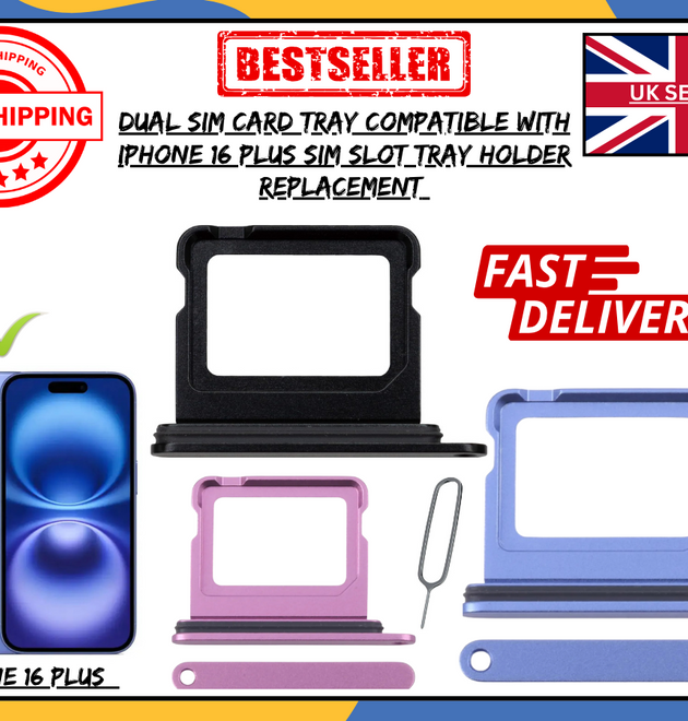 Apple iPhone 16 Plus SIM Card Tray Replacement | OEM Dual SIM Slot – UK Version