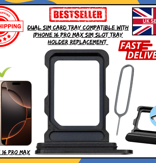 Apple iPhone 16 Pro Max SIM Card Tray Replacement | OEM Dual SIM Slot UK Version