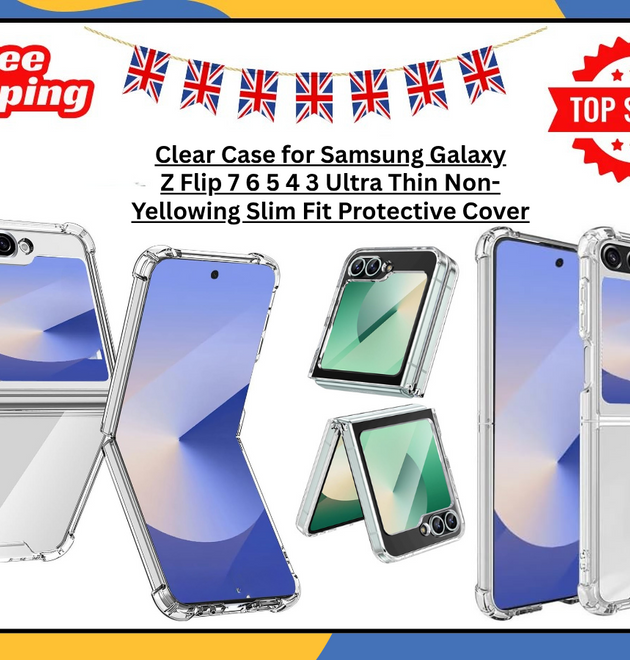 Clear Crystal Case For Samsung Galaxy Z Flip 4 5 6 7 Slim Bumper Phone Cover UK
