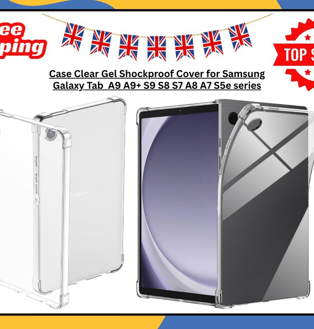 Samsung Galaxy Tab A9 A9+ Plus S9 S8 Case Clear Shockproof Tablet Gel Cover UK