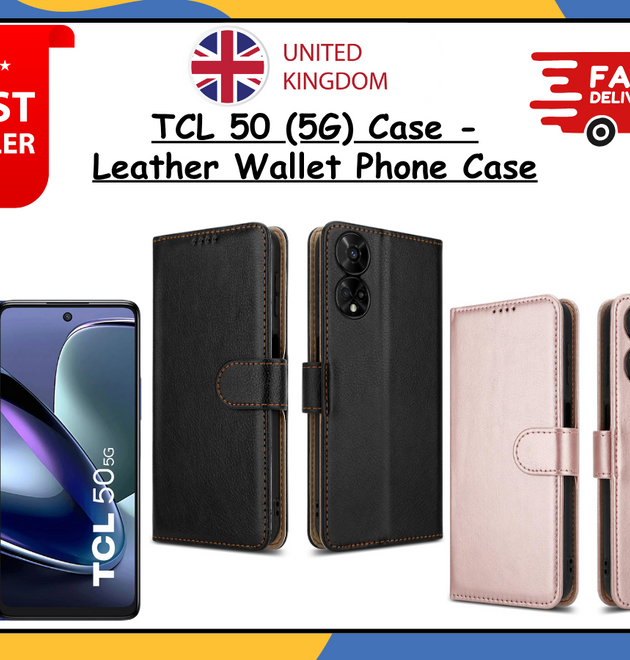 TCL 50 Book Wallet Case Slim PU Leather Flip Stand Phone Cover Magnetic UK