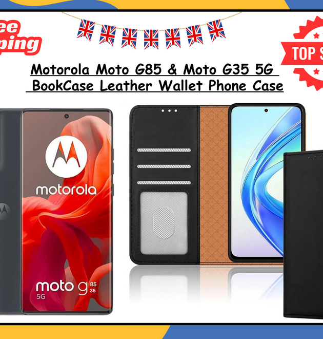 Motorola Moto G85 / G35 Wallet Case PU Leather Flip Shockproof Stand Cover UK