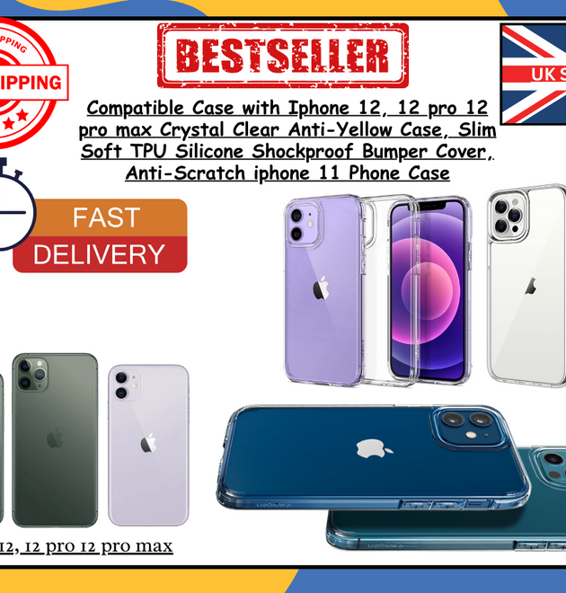 iPhone 12 / 12 Pro / 12 Pro Max Clear Silicone Gel Case – Shockproof Phone Cover