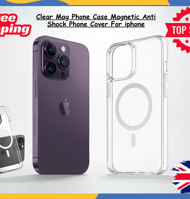 Clear Magnetic iPhone 15 14 13 12 Pro Max Case MagSafe Shockproof Silicone Cover