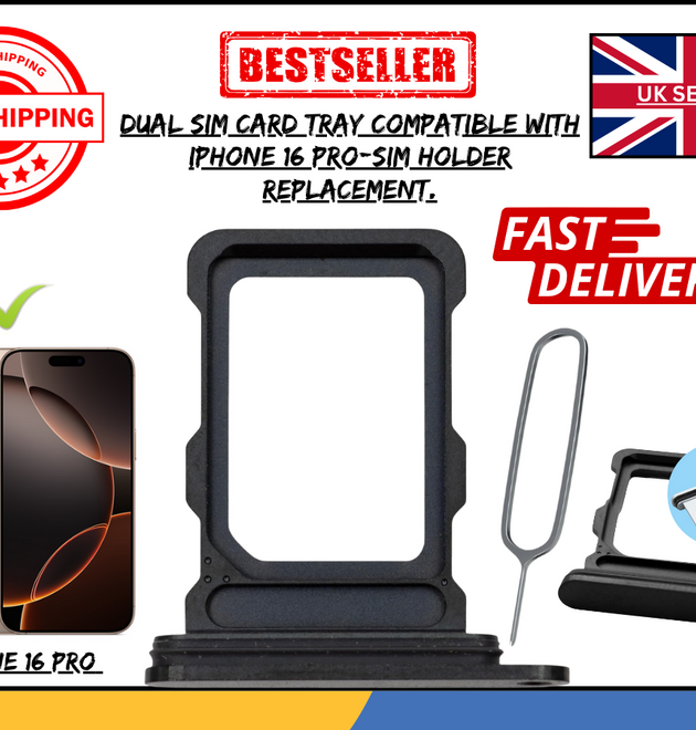 Apple iPhone 16 Pro SIM Tray Replacemet | OEM Physical Dual SIM Slot UK Version