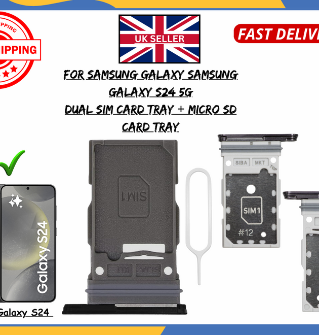 For Samsung Galaxy S24 SM-S921B Dual SIM Card Tray Slot Holder Replacement UK