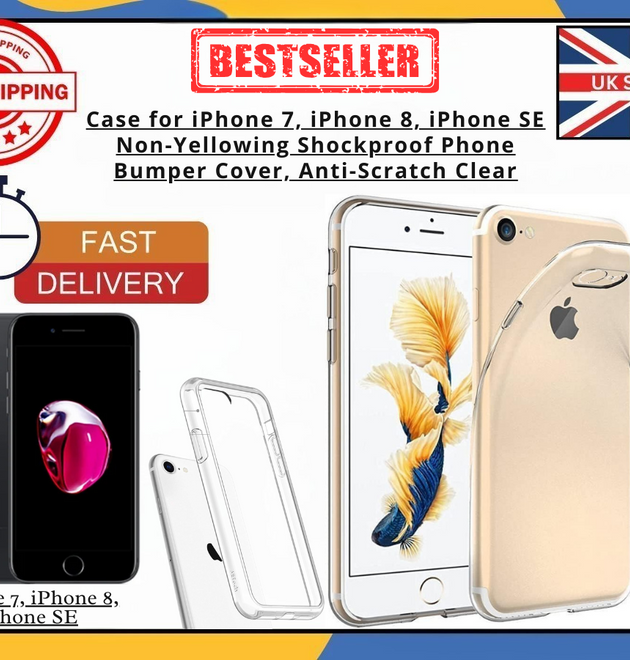 iPhone 7/8/SE (2020/2022) Clear Shockproof Silicone Gel Case Cover - UK Seller