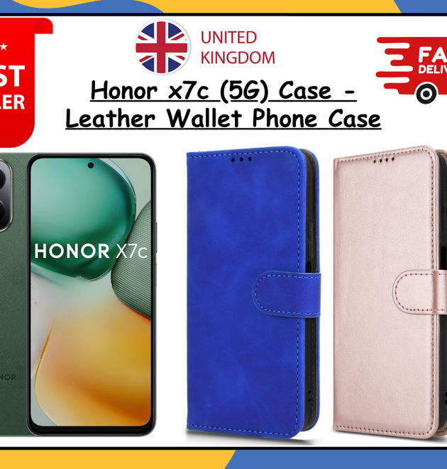 Honor X7c Leather Wallet Case Flip Book Cover with Card Slots Magnetic UK Seller