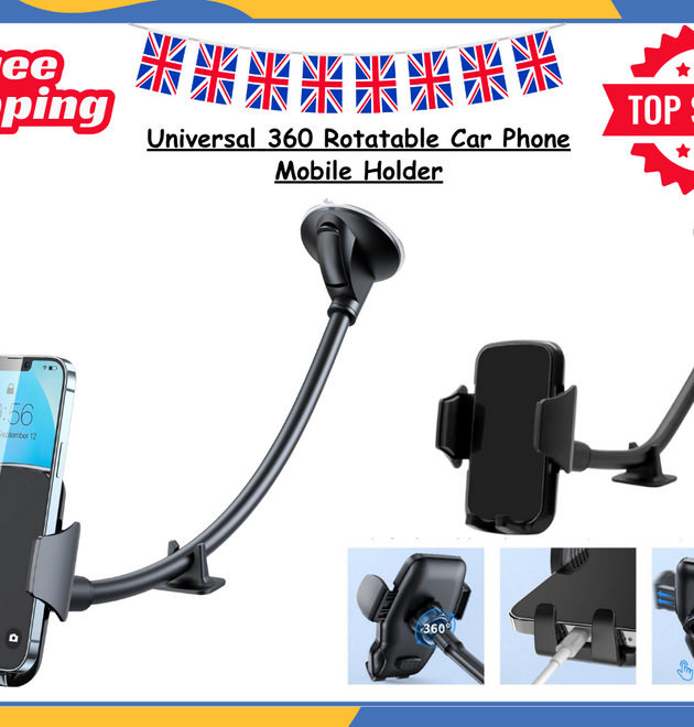 Universal 360° Car Phone Holder Windscreen Dashboard Mount Cradle for Mobile UK