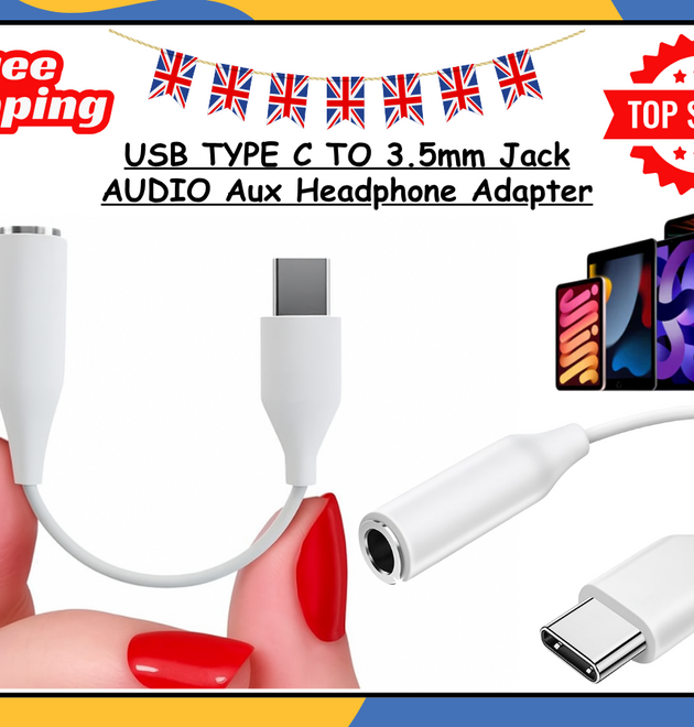 USB Type-C to 3.5mm Aux Headphone Jack Audio Adapter Cable for Type-C Phones UK