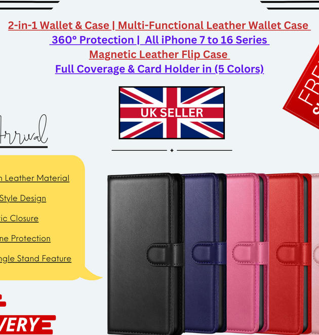 iPhone 7 8 Plus X XS Max XR 11 12 13 14 15 16 Pro Max Leather Magnet Wallet Case
