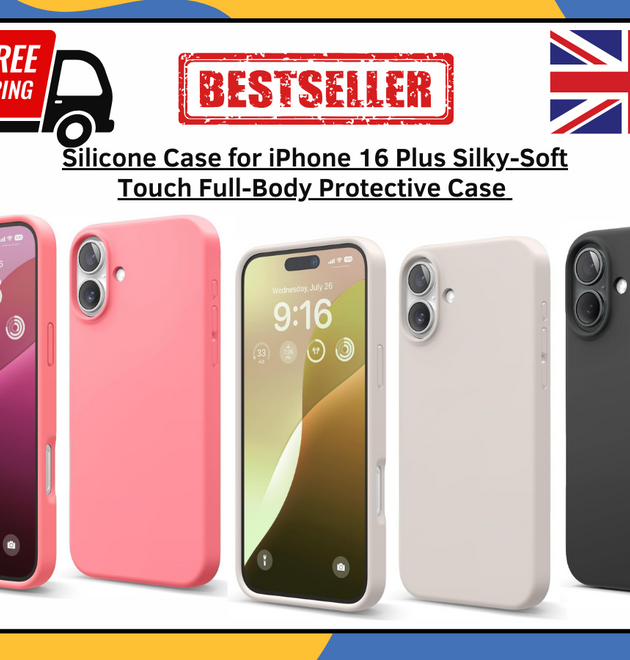 iPhone 16 Plus Liquid Silicone Case Shockproof Matte TPU Back Phone Cover UK