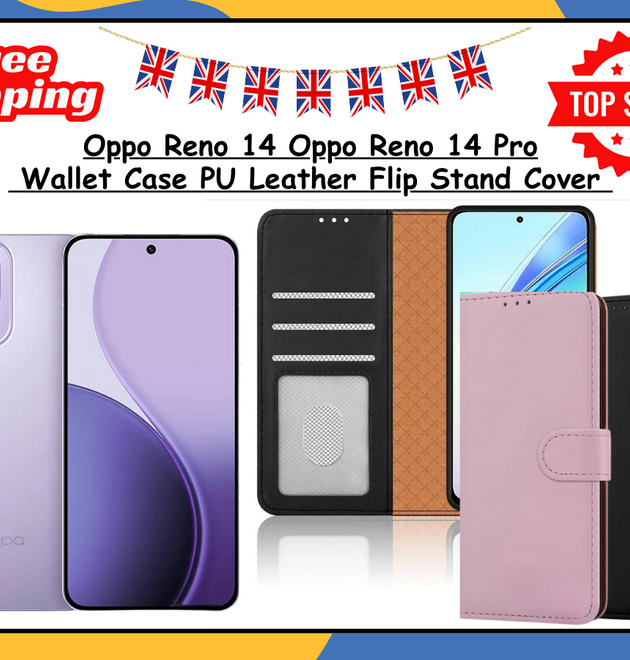 Oppo Reno 14 / Pro Leather Wallet Case Flip Magnetic Stand Card Holder Cover UK