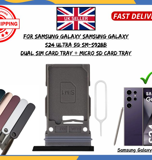 For Samsung Galaxy S24 Ultra SM-S928B Dual SIM Card Tray Slot Replacement UK