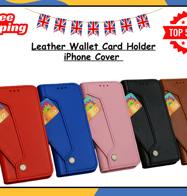 iPhone XR 7 8 15 14 13 12 11 Pro Max Leather Wallet Card Holder Phone Case UK