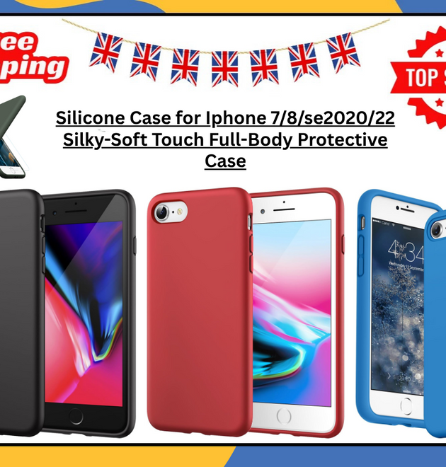 Liquid Silicone Phone Case for iPhone 7/8/se2020/22 Shockproof Gel Back Cover UK