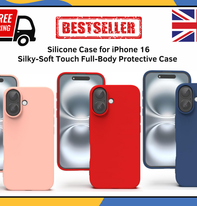 iPhone 16 Liquid Silicone Case Shockproof Matte TPU Back Phone Cover UK Stock