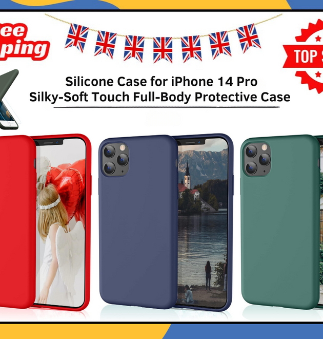 iPhone 14 Pro Liquid Silicone Case Shockproof Matte TPU Phone Cover UK Stock