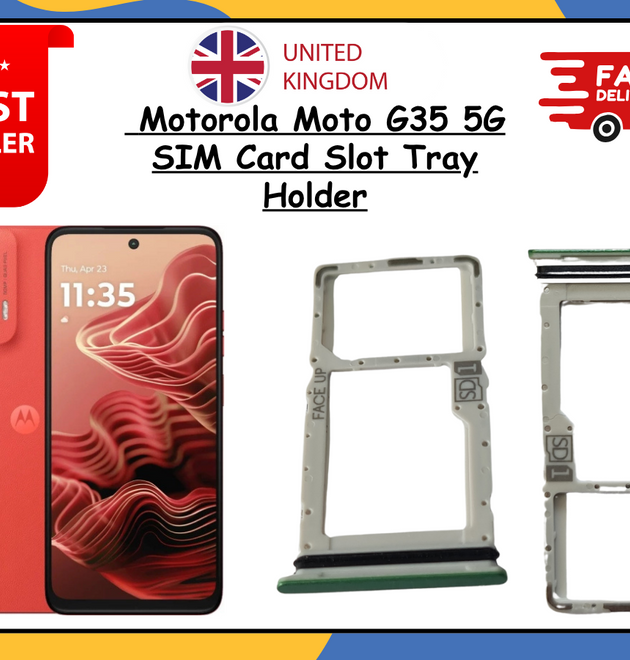 For  Motorola Moto G35 SIM Card & SD Tray Holder Replacement - OEM Green UK