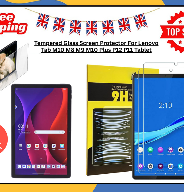2X Tempered Glass Screen Protector For Lenovo Tab M8 M9 M10 P11 P12 Gen 2 3 UK