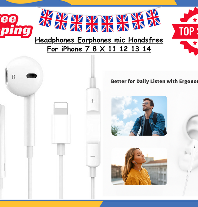 Apple Headphones EARPHONES Wired EARBUDS FOR iPhone 7 8 13 X 11 12 13 14 MAX  UK