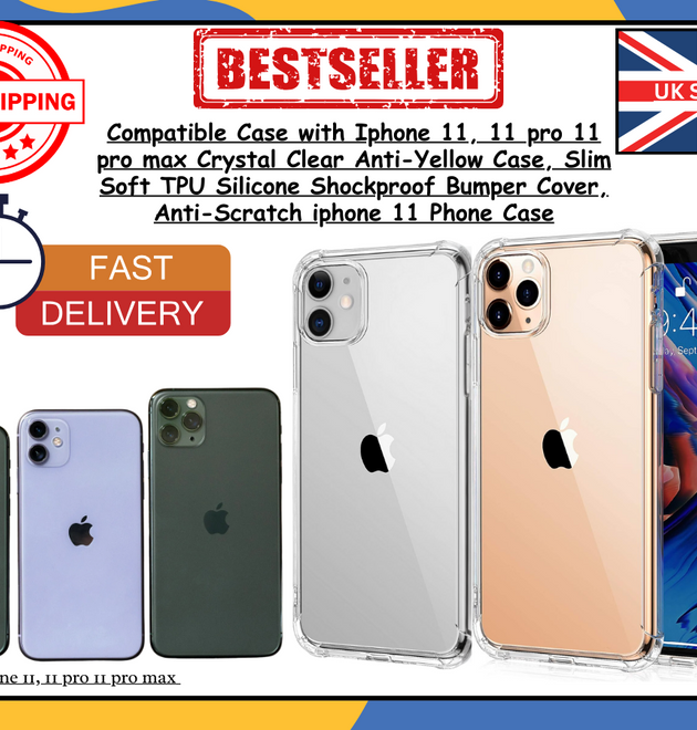 iPhone 11/11 Pro/11 Pro Max Clear Silicone Gel Case – Shockproof TPU Phone Cover