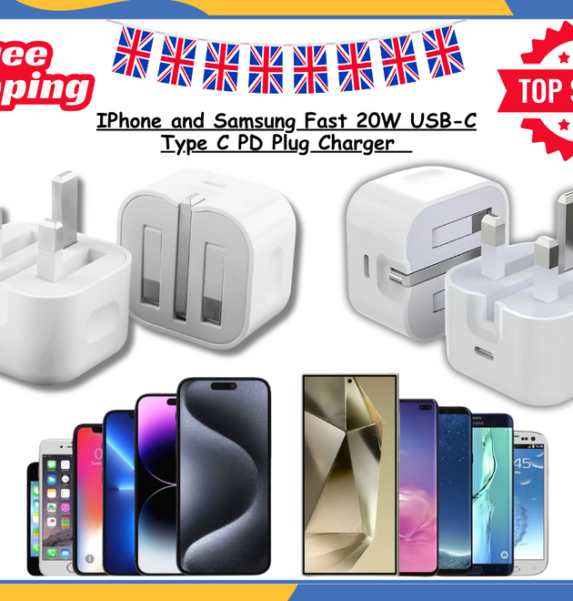 20W USB-C PD Fast Charger Power Adapter Plug For iPhone 15 14 Pro Max Samsung UK
