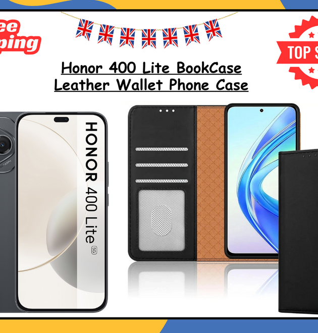 Honor 400 Lite 5G Leather Wallet Case Flip Stand  Phone Cover & Card Slots UK