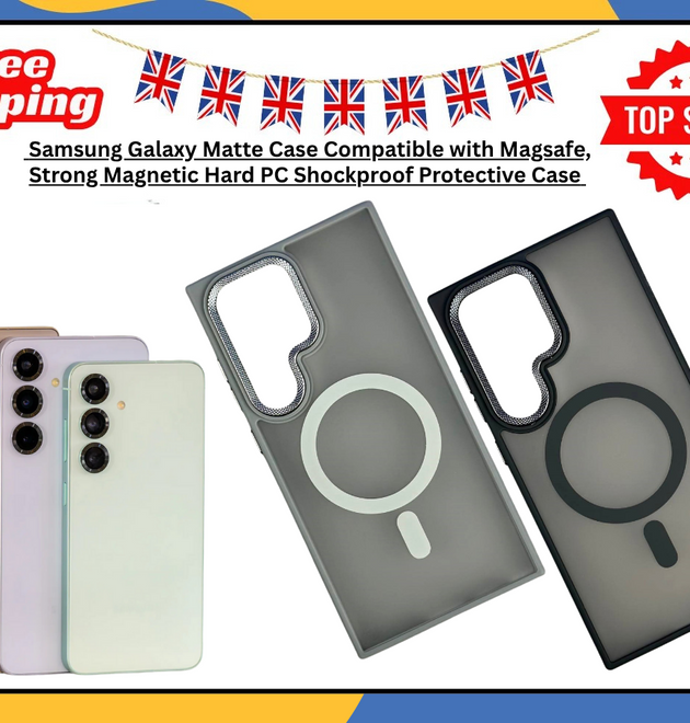 MagSafe Matte Magnetic Ring Case For Samsung A35 S25 Ultra Plus Shockproof Cover