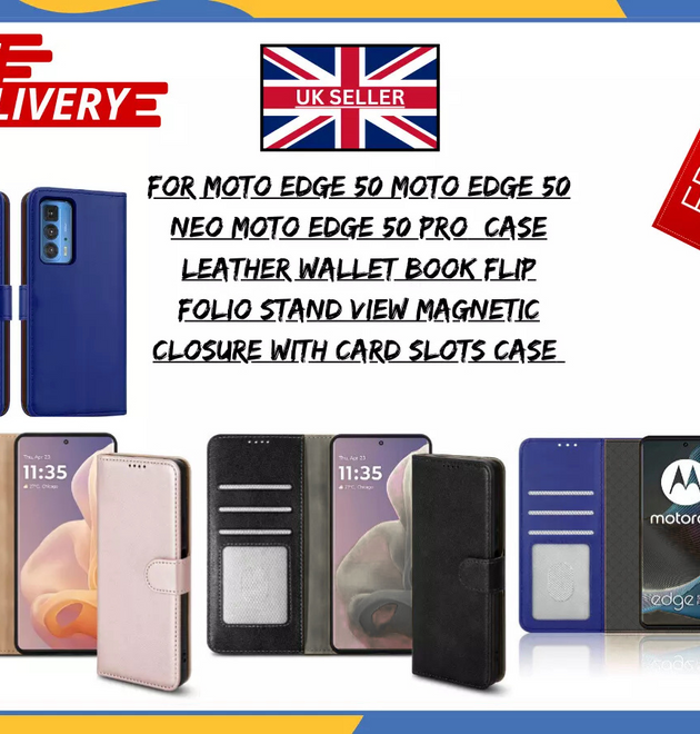 Motorola Edge 50/50 Neo/50 Pro Leather Wallet Flip Case, Shockproof Cover