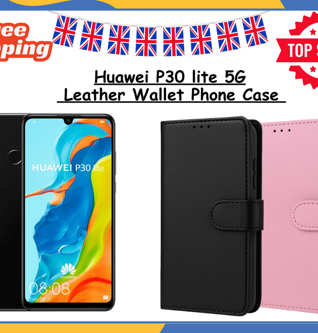 For Huawei P30 Lite 5G Leather Wallet Case Magnetic Flip Stand Phone Cover UK
