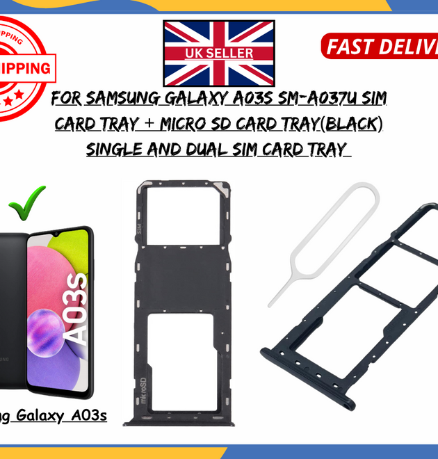 For Samsung Galaxy A03s SM-A037F Single/Dual SIM SD Card Tray Replacement UK