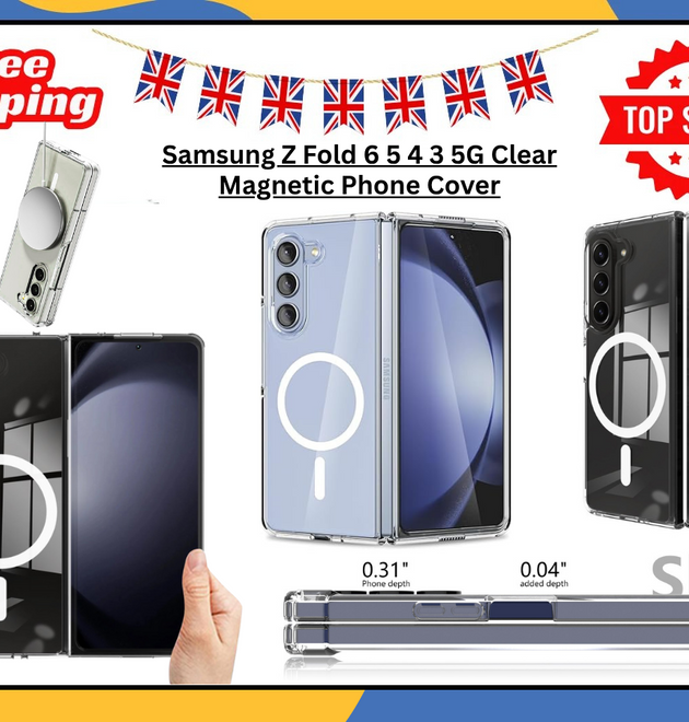 Magnetic Clear Case For Samsung Galaxy Z Fold 4 5 6 Shockproof Slim Bumper Cover
