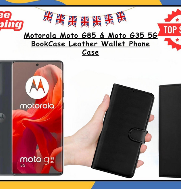 Motorola Moto G85 / G35 Wallet Case PU Leather Flip Shockproof Stand Cover UK