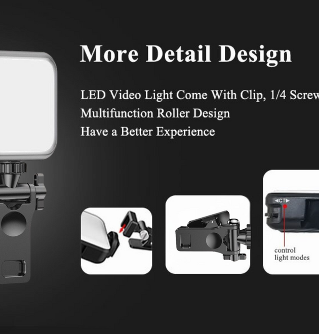 Portable RGB LED Video Light Mini Photography Fill Light for Camera & Streaming