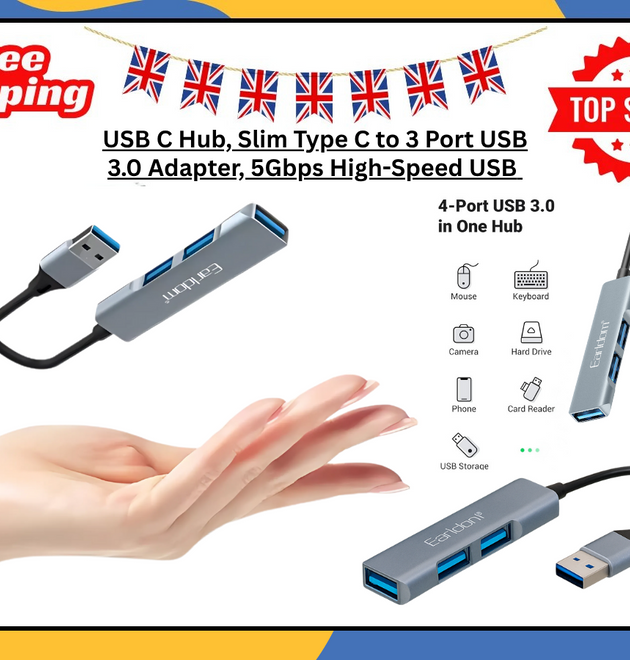 3 in 1 Multiport USB C Hub Type C To USB 3.0 4K HDMI Adapter For Macbook Pro Air
