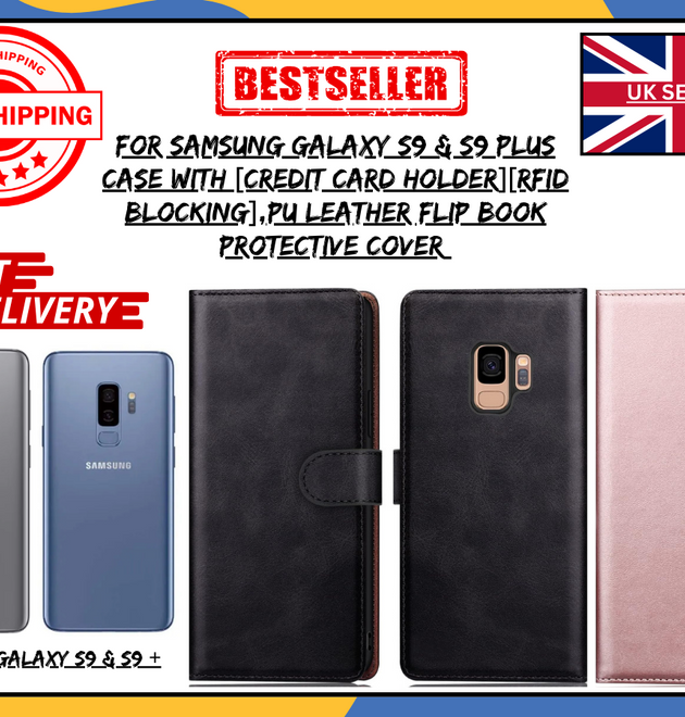 For Samsung Galaxy S9/S9 Plus Leather Wallet Flip Case | Card Holder Cover UK