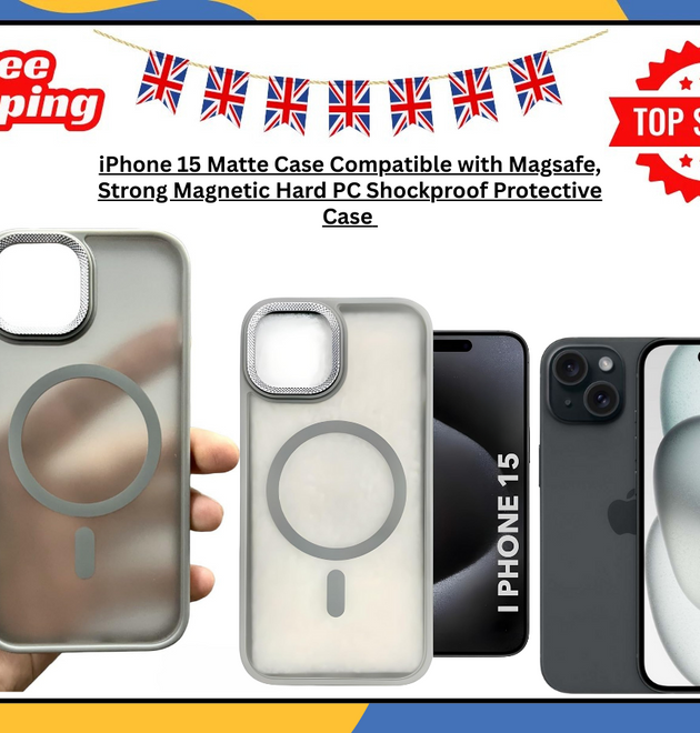 GENUINE APPLE IPHONE 15 SILICONE MAGSAFE MATTE SHOCKPROOF PHONE CASE GREY UK